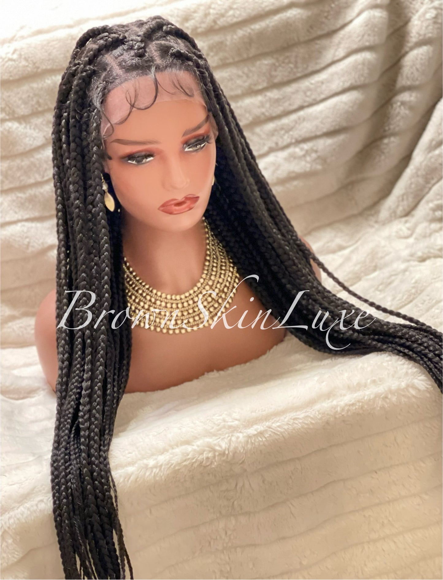 30 Inches Large Box Braided Knotless Lace Front