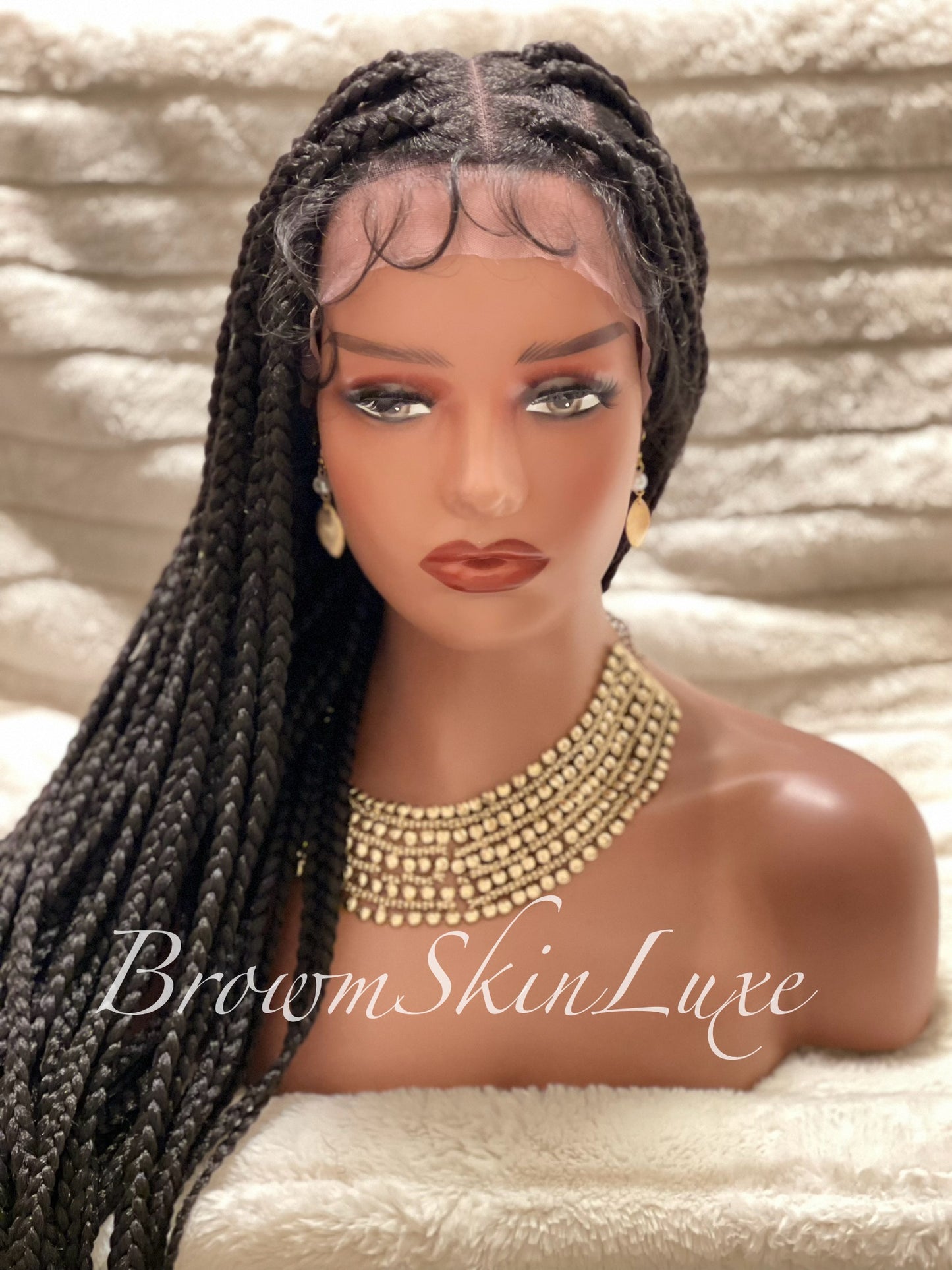 30 Inches Large Box Braided Knotless Lace Front