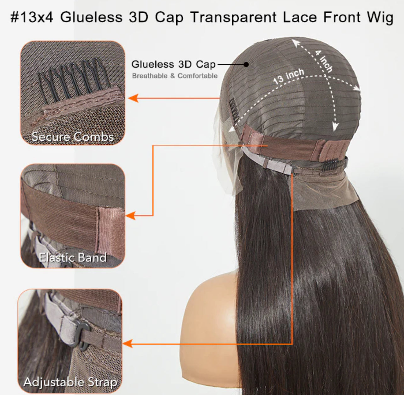 20 Inches Straight Glue-Less Lace Front