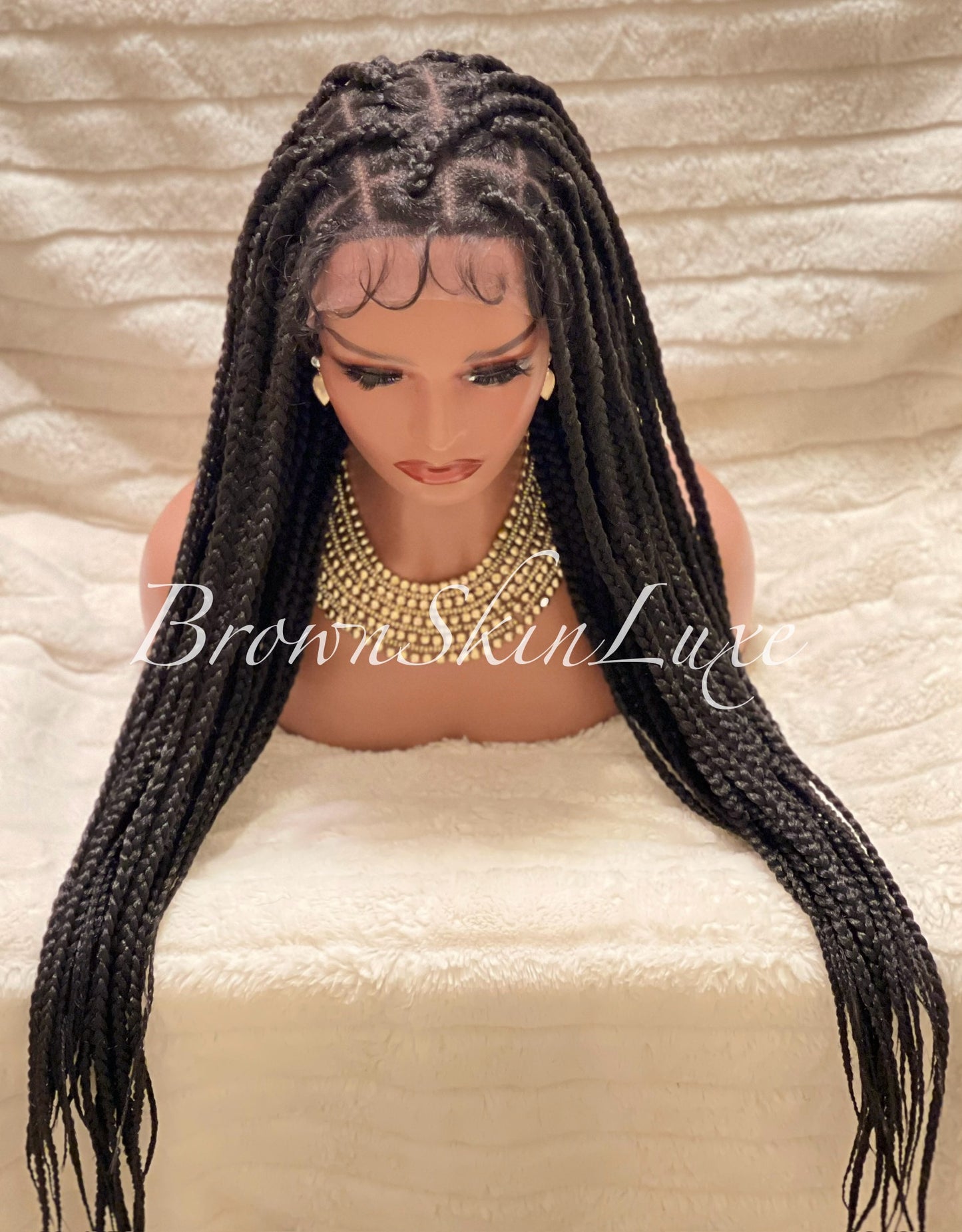 30 Inches Large Box Braided Knotless Lace Front