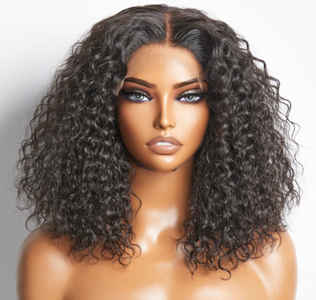 12 Inches Water Wave Lace Closure Bob Wig