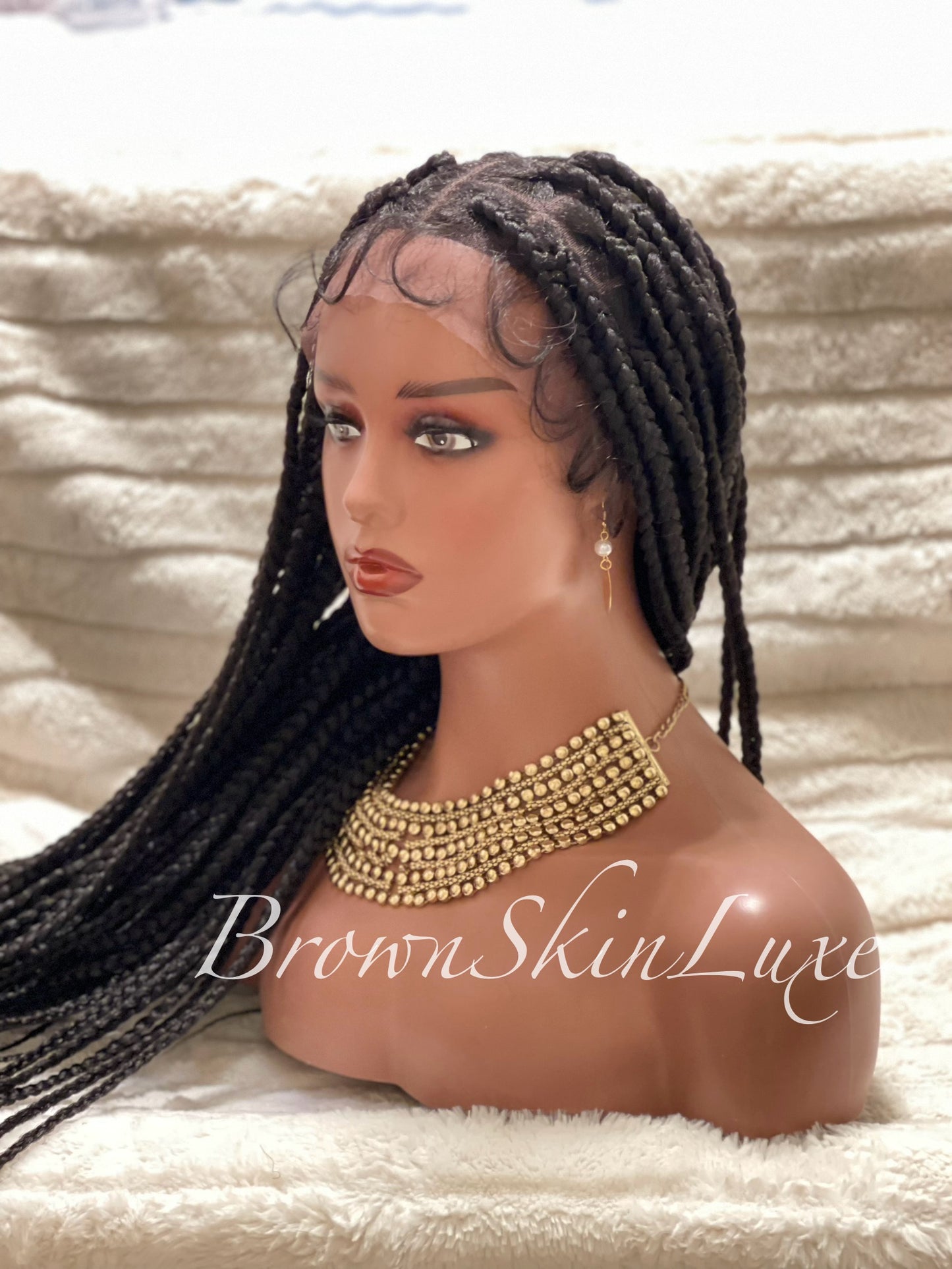 30 Inches Large Box Braided Knotless Lace Front