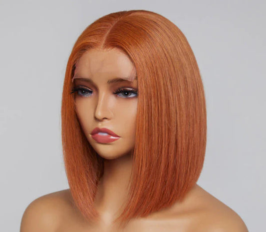 10 Inches Straight Bob Middle Part Glue-Less Closure Wig