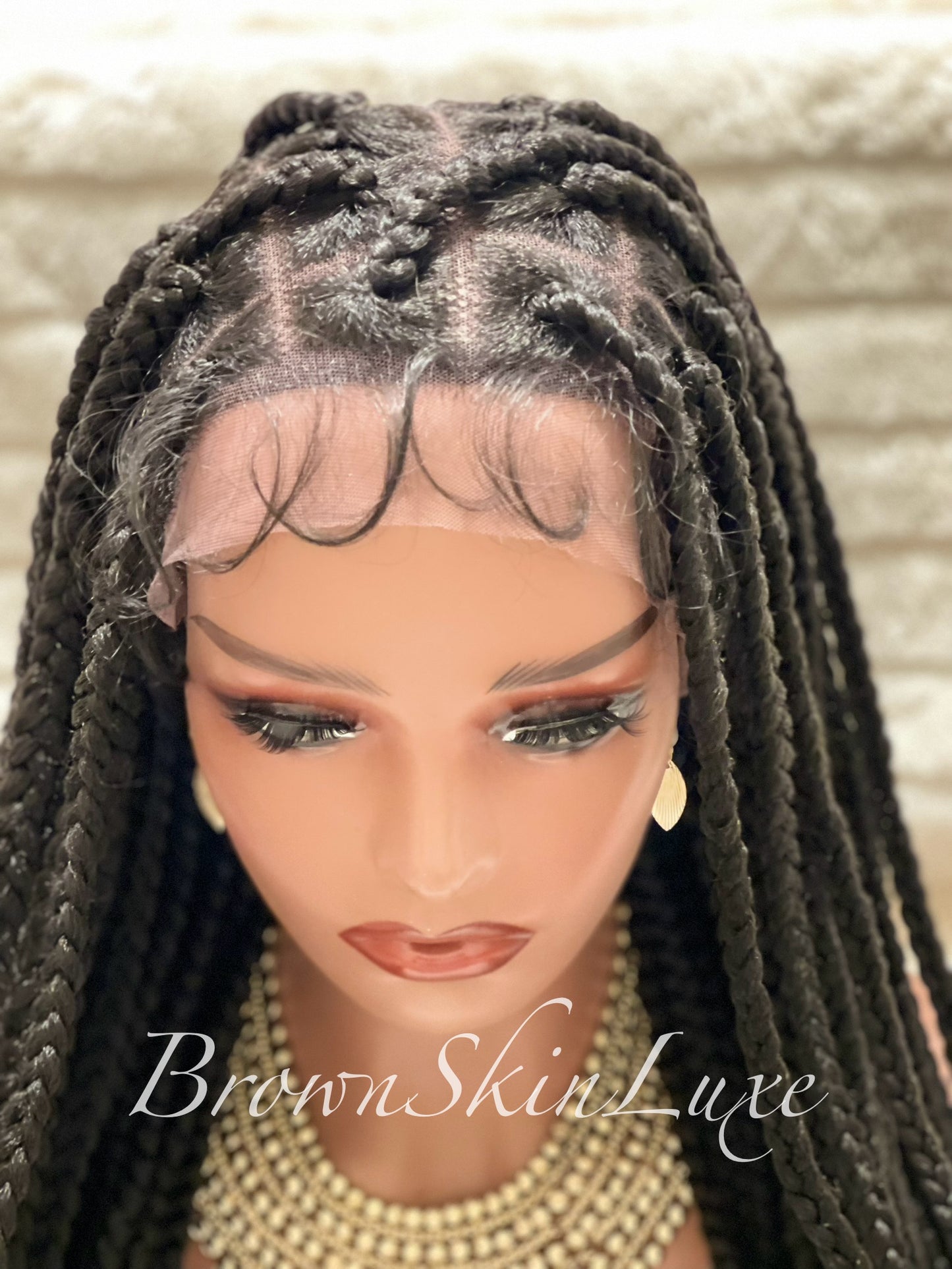 30 Inches Large Box Braided Knotless Lace Front