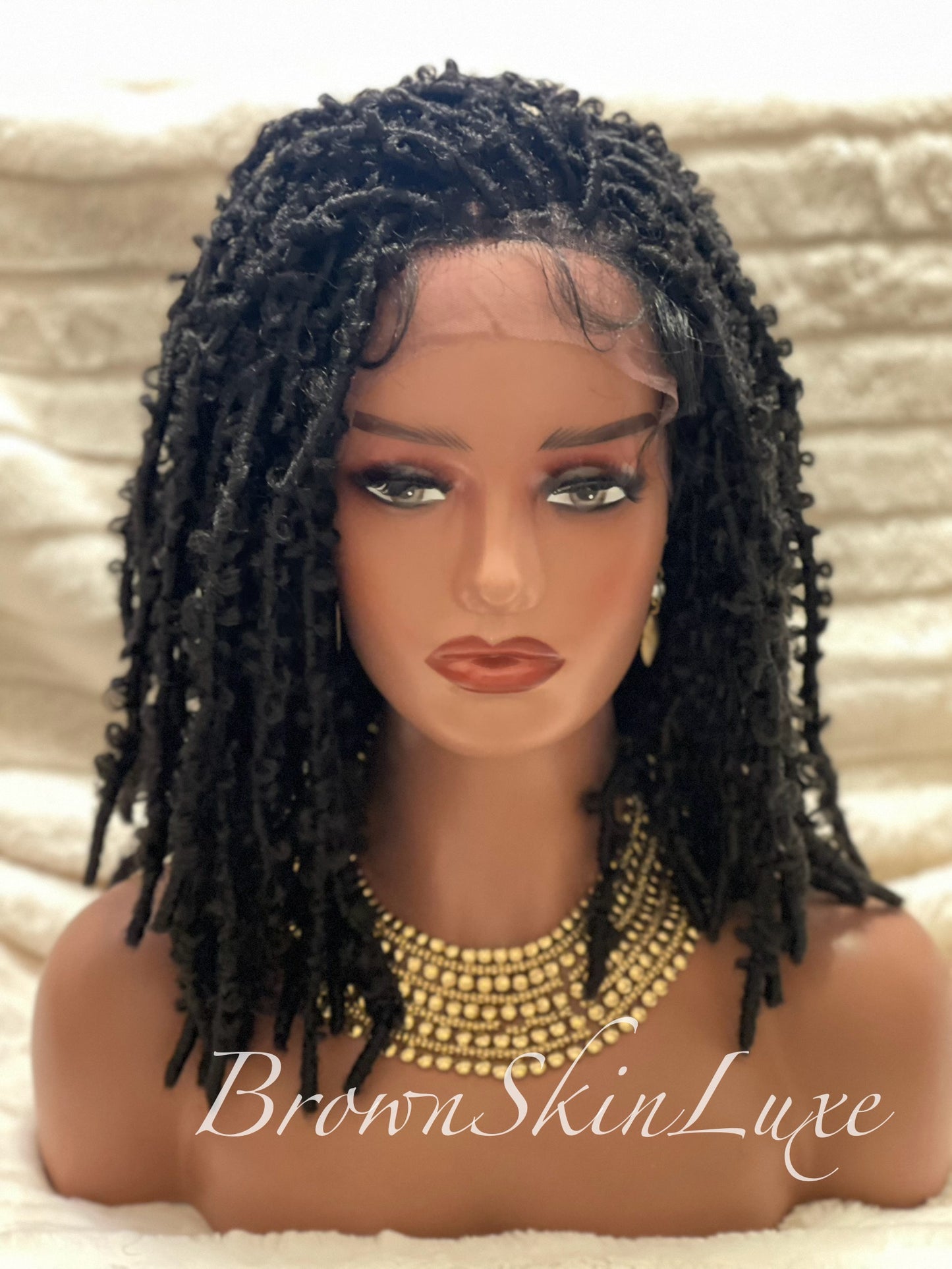 14 Inches Short Butterfly Locs Lace Closure wig