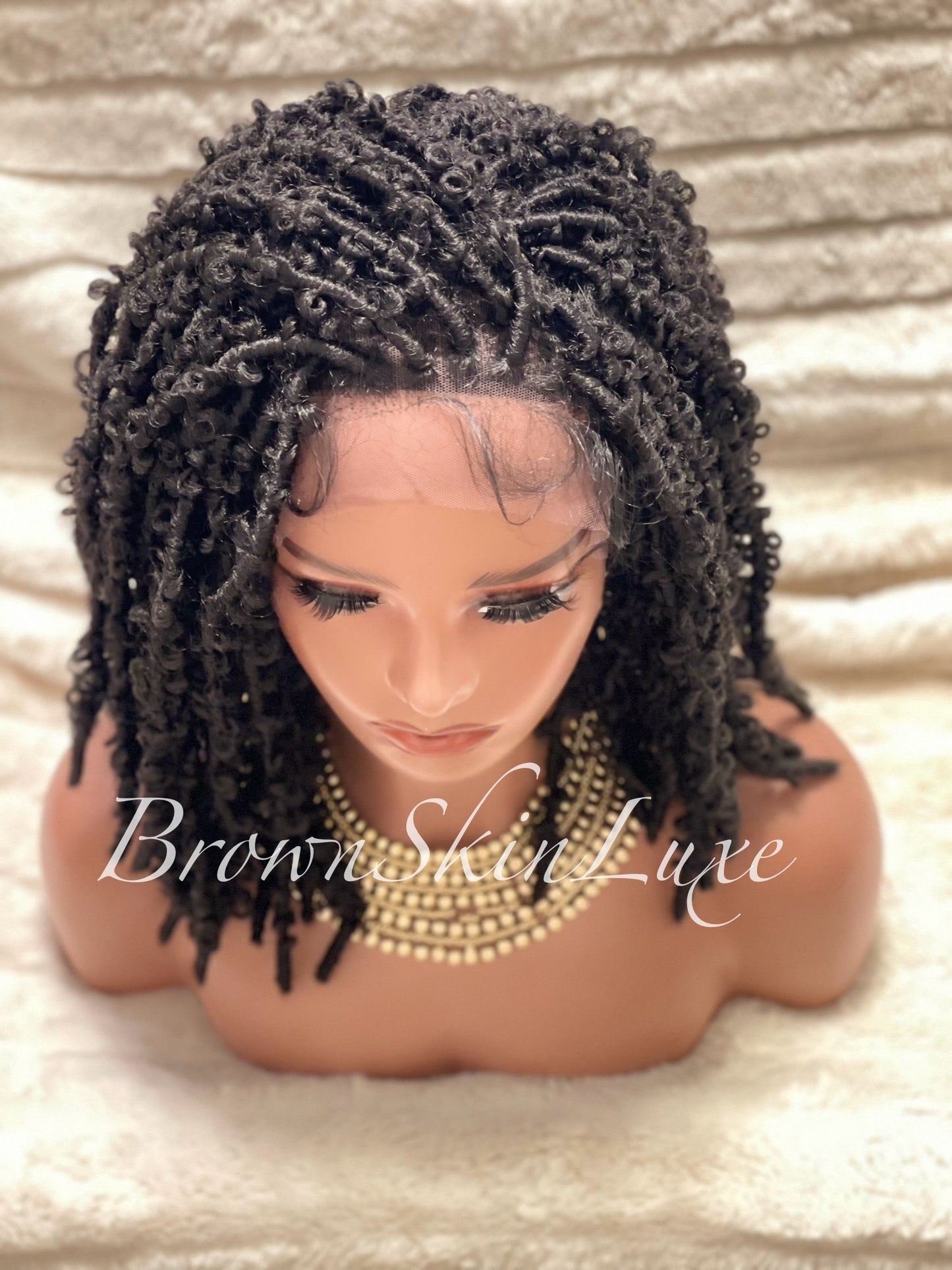 14 Inches Short Butterfly Locs Lace Closure wig