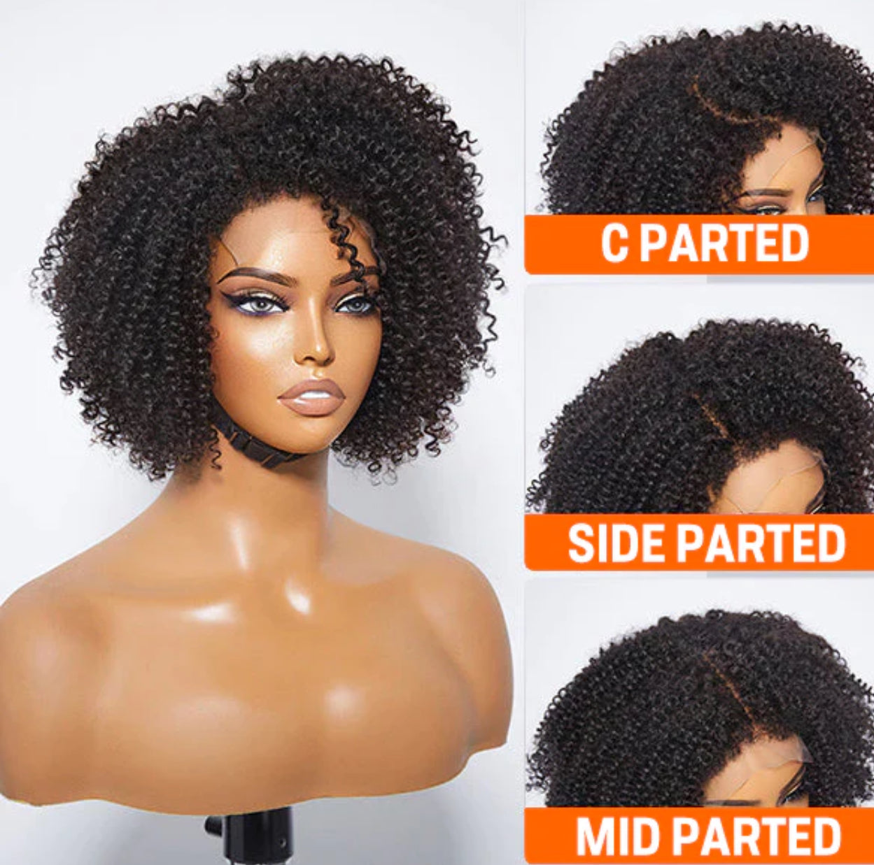 12 Inches Kinky 4C Edges Jerry Curly Closure Wig