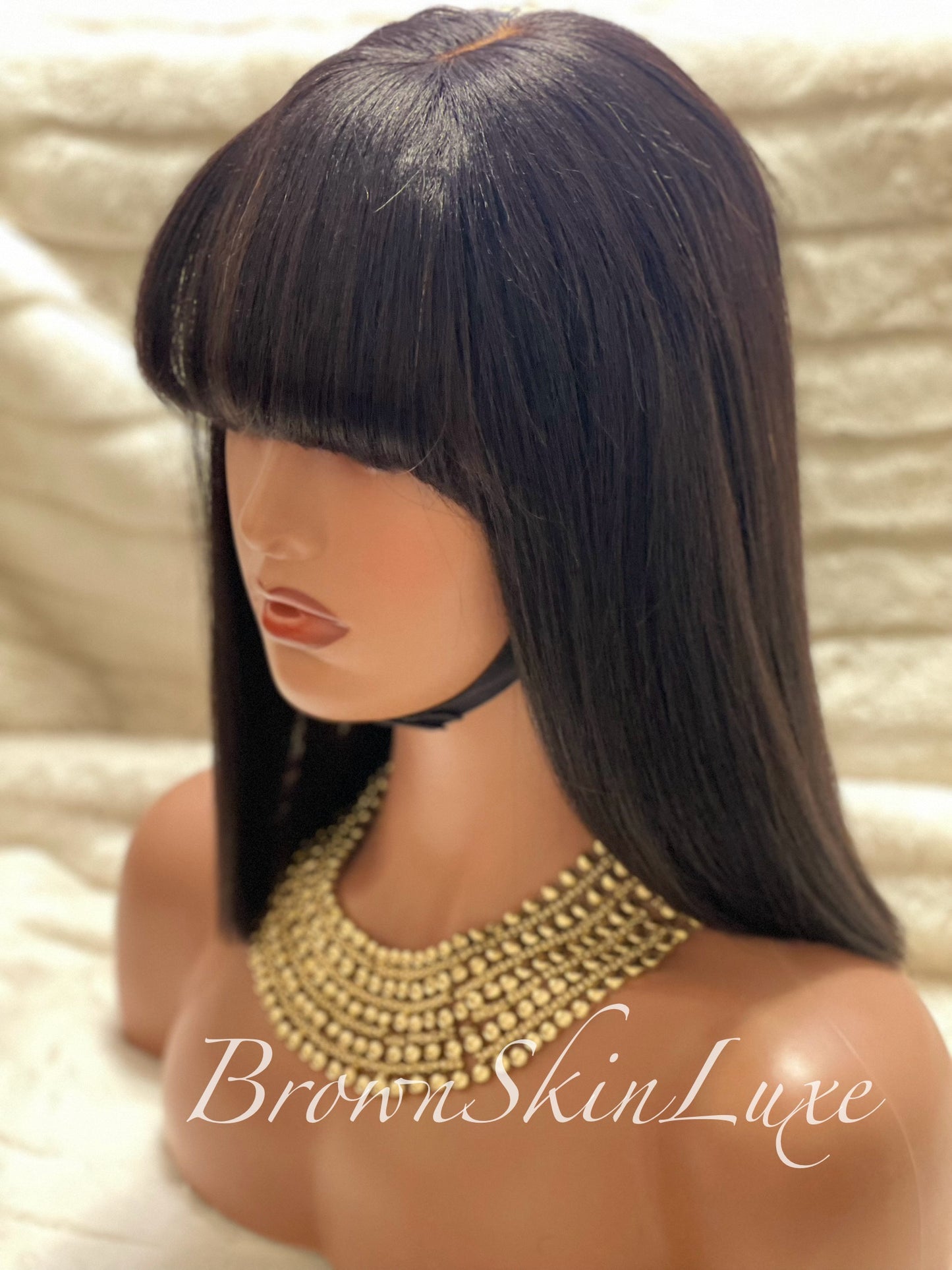 12 Inch Yaki Straight Bob With Bangs  Wig