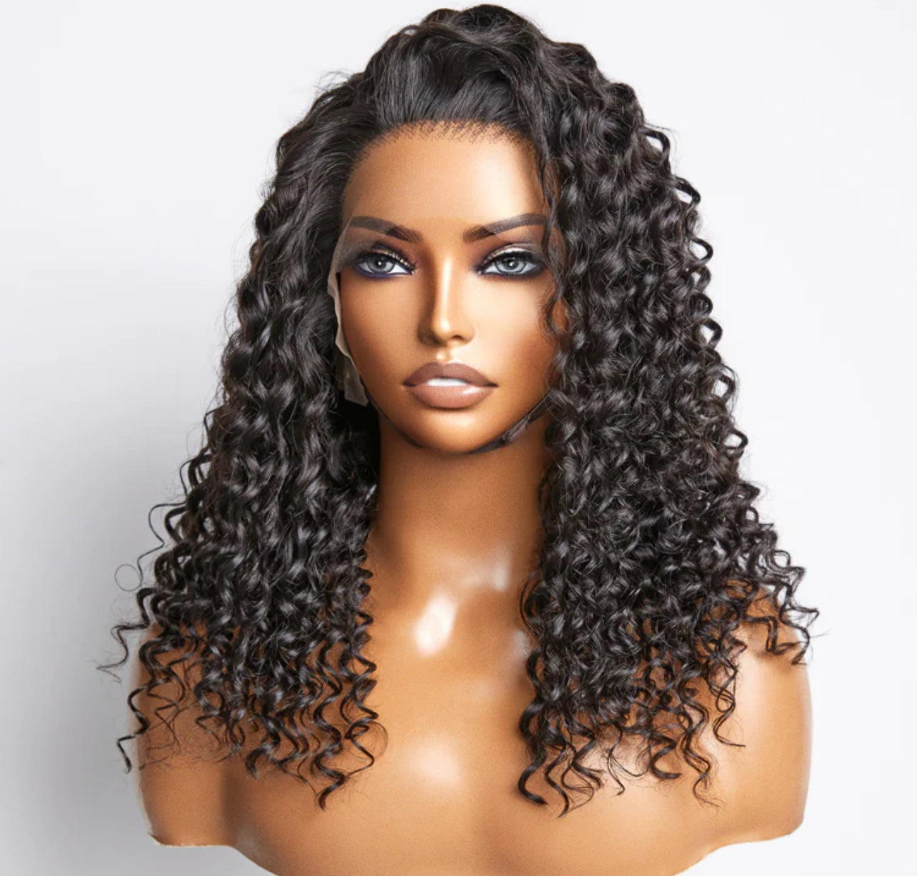 16 Inches Deep Curly Glue-Less Lace Front