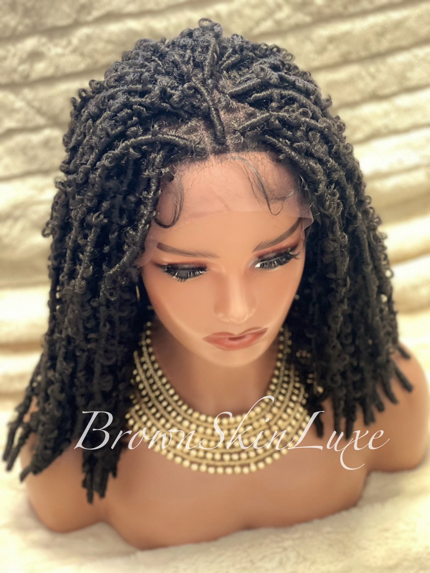 14 Inches Short Butterfly Locs Lace Closure wig