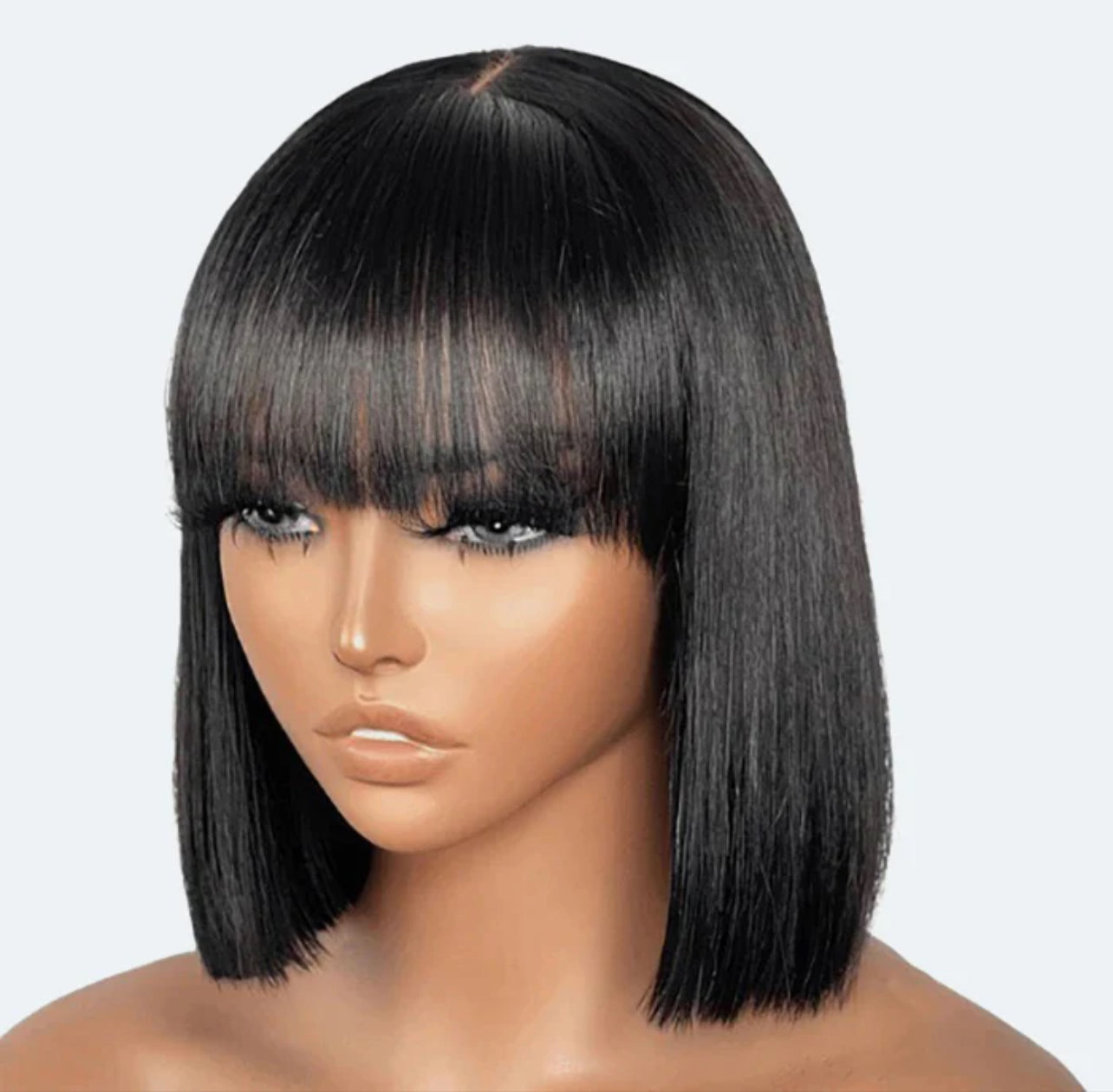 12 Inch Yaki Straight Bob With Bangs  Wig